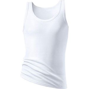 Wit - Tanktop - Zonder Zijnaden - Diepe Ronde Hals - Mouwloos