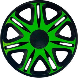 J-Tec Wieldoppen 15 inch Nascar zwart/groen