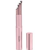 Makeup Eye Brush Set 5-Piece Professional Make Up Kits Brushes Blending Crease Mini Flat Eyeshadow Eyeliner Soft Synthetic Bristles Pink