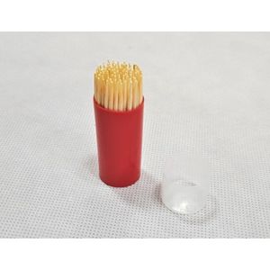 Potje Tandenstokers - Hout - Hapjesprikker - Toothpicks - Prikkers - Cocktailprikkers - Ongeveer 70 Prikkers - Deksel met gaatje zodat je ze makkelijk kunt pakken - Tandenprikkers