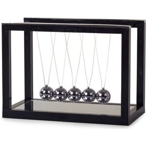 Newton pendel balance ballen - Pendulum - 5 Ballance balls - Science - Natuurkunde - Zwarte basis
