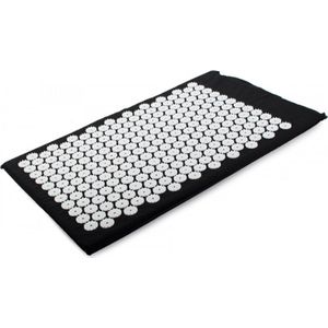 Massage-acupressuurmat+kussen - voor ontspanning van de rug - zwart