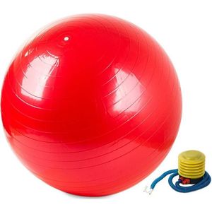 Fitness bal - Yoga bal - Pilates bal - Gymbal - Zitbal - Zwangerschapsball 60 cm plus pomp ROOD