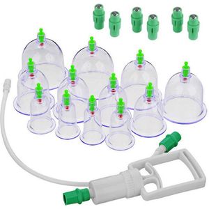Vacuum Cupping Massage Therapy Set - Chinese Massage Anti Cellulitis Therapie - Cellulite Cuppingset - 12-Delig