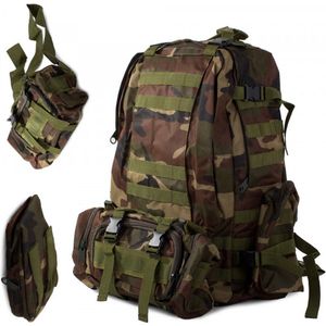 Militaire survival rugzak - Tactical backpack - 48,5 liter - 50x55x16 cm - Camouflage rugtas - Camel - Wandelrugzak - Groen - Waterdicht