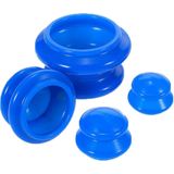 Cupping set om doorbloeding te stimuleren - Set van 4 afmetingen - Siliconen - Blauw