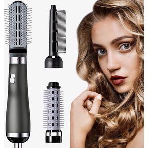 Föhnborstel 3 in 1 - Borstelset - Krullen/Lang/Kort/Stijl - 1000W - Zwart/Wit/Groen