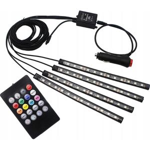 LED-strips - RGB - Binnenverlichting Auto - Waterdicht - Met Afstandbediening - Op Ritme van Muziek