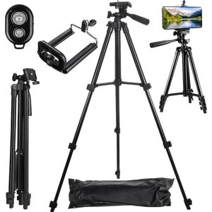 Lichtgewicht Camera Statief Bluetooth Afstandsbediening Telefoonhouder Fototoestel Telefoon Statiefhoogte 34,5CM tot 102CM