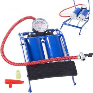 Borvat® | Tweecilinder auto | Tweecilinder Voetpomp | voor alle banden | Luchtpomp | Tyre Air Foot Pump For Car & Bike
