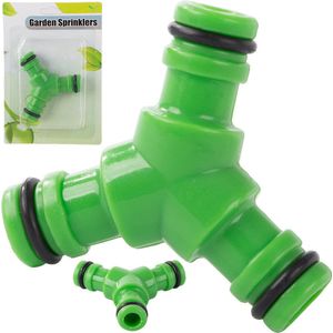 T-stuk voor een 1/2 inch tuinslang - Tuinslang Koppelingen/Opzetstukken Set - Driedelig - Groen/zwart - Snelkoppeling - Snelkoppelnippel - Waterslangkoppeling - Slangkoppeling - Tuinslangkoppelstuk