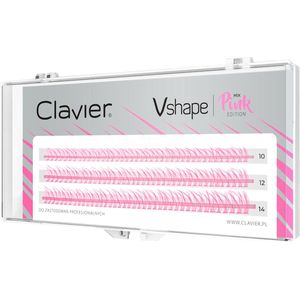 Clavier _Vshape clumps of roze eyelashes