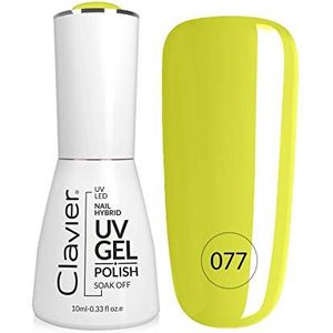 Luxury Nail Hybrid UV-gel polish, 10 ml in flacon met applicator, tot 3 weken houdbaar, voor UV- en LED-lampen, uitharding: 2 minuten in UV- of 30 seconden in LED-licht apparaat (lemonade)