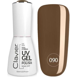 Luxe Nail Hybrid UV Gel Polish, 10 ml in flacon met applicator, tot 3 weken houdbaar, voor UV- en LED-lampen, uitharding: 2 minuten in UV of 30 seconden in LED-licht (Chocolate Seduce)