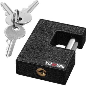 KOTARBAU® Gietijzeren hangslot 60 mm monoblock hangslot met bouten inbraakbeveiliging beugelslot gehard massief slot