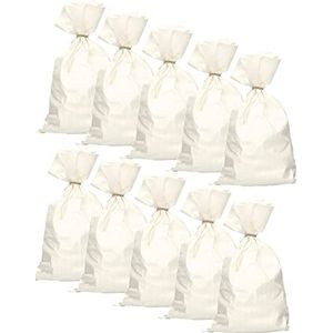 KOTARBAU® 10 stuks PP-stoffen zakken, 50 x 80 cm, 30 kg, wit