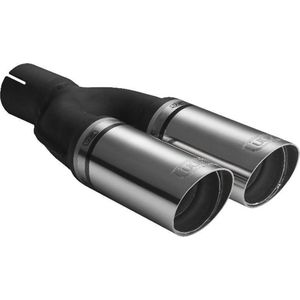 Ulter Sport - Dubbel Rond UitlaatSierstuk - RVS - Diameter 60mm - Lengte 270mm