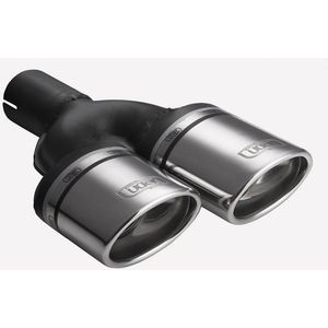 Ulter Sport Uitlaatsierstuk  - Dubbel Ovaal 95x65mm Schuin - Lengte 200/180mm - Montage ->50m