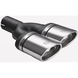 Ulter Sport Uitlaatsierstuk  - Dubbel Ovaal 95x65mm Schuin - Lengte 200/180mm - Montage ->50