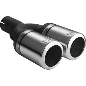 Ulter Sport Uitlaatsierstuk - Dubbel Rond 80mm Big Rim - Lengte 200mm - Montage ->50mm - RVS