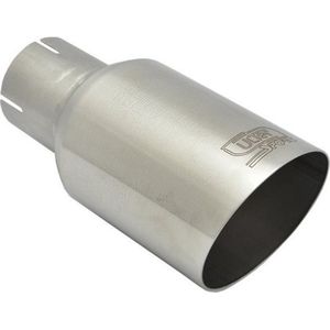 Ulter Sport Uitlaatsierstuk - Rond Ø80mm Schuin - Lengte 180mm - Montage ->50mm - Geborsteld RVS