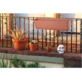 Form Plastic Plantenbak Balustrade - kunststof - terracotta - L80 x B17 x H14 cm - met opvang schotel - rechthoek - balkon bakken - bloembakken