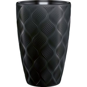 Form Plastic Plantenpot/bloempot Flow - kunststof - zwart - D40 x H58 cm - met binnenpot