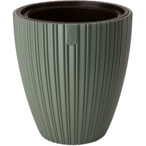 Form Plastic Plantenpot/bloempot Mika - kunststof - groen - D30 x H32 cm - met binnenpot - rond