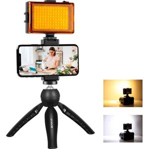 Puluz Tripod Mount with LED Lamp and Phone Clamp Live Broadcast Kit