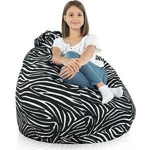Italpouf Premium Zitzak XL Voor kinderen en volwassenen: Grote, Gezellige & Comfortabele Woonkamer Zitzak met Vullin - Extra binnenhoes, Mag in de wasmachine, Gecertificeerd, Zebra