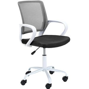 AKORD FD-6 Bureaustoel voor kinderen, ergonomisch met armleuning, bureaustoel, draaibaar, in hoogte verstelbaar, maximale belasting: 100 kg, wit, zwart