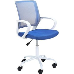 AKORD FD-6 Bureaustoel voor kinderen, ergonomisch met armleuning, bureaustoel, draaibaar, in hoogte verstelbaar, maximale belasting: 100 kg, wit, blauw