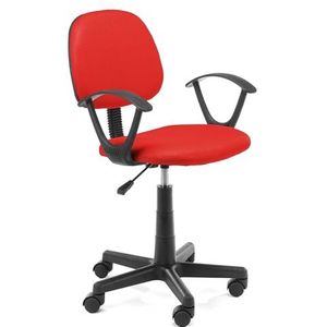 AKORD FD-3 Bureaustoel voor kinderen, bureaustoelen met armleuning, bureaustoel, draaibaar, in hoogte verstelbaar, maximale belasting: 100 kg, rood