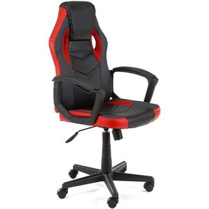 AKORD F4G FG-19 Gamingstoel, ergonomische bureaustoel, computerstoel, bureaustoel met armleuningen, draaibaar, in hoogte verstelbaar, draaglast 130 kg, rood