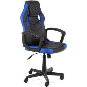 AKORD F4G FG-19 Gamingstoel, ergonomisch bureaustoel, computerstoel, bureaustoel met armleuningen, draaibaar, in hoogte verstelbaar, draaglast 130 kg, blauw