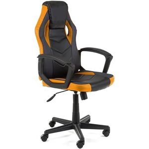 AKORD Gaming stoel F4G FG-19 | bureaustoel ergonomisch | computerstoel | bureaustoel met armleuningen | draaibaar | in hoogte verstelbaar | gamingstoel | 130 kg belastbaarheid | oranje