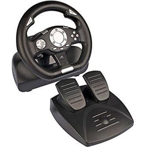 Tracer Sierra Stuurwiel pedalen voor PC stuurwiel vibratie feedback 12 functietoetsen zwart