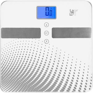 Lafe - Digitale Personenweegschaal - Wit - Tot 150 kg - 10 Personen Geheugen