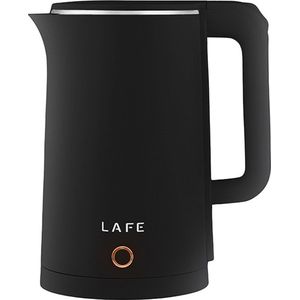 Lafe Moderne Dubbelwandige Elektrische waterkoker Met Cool Touch Handvat Zwart 1,8L 1800W