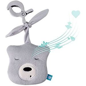 myHummy Baby slaaphulp met geluid beer ""mini"" lichtgrijs met klem, hartslag en witte ruis om te kalmeren, automatische uitschakeling, Sleep Aid White Noise Sound Bear voor baby's