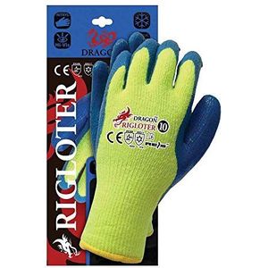 Reis RIGLOTER Dragon beschermende handschoenen, maat 10, geel/blauw, 12 stuks