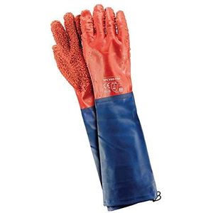 Reis Rpcv60-Fish beschermende handschoenen, maat 10 (60 cm), rood/blauw, 6 stuks