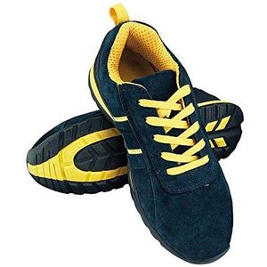 REIS BRNICARAGUA Steel Toe Cap Trainers | Veiligheidsschoenen voor Mannen & Vrouwen | Werkschoenen | Chamois Leer | EVA Zool | SB SRA Categorie | ISOEN20345 | Marine Blauw-Geel | Maat 45