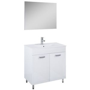 Ava Badmeubelset 80cm 2 Deuren Wit En Chroom