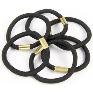 Donegal Haarelastiekjes Zwart 6 stuks - FA-9863