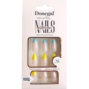 Donegal Decorated Artificial Nails Nepnagels Space Geel/Blauw 24st. - 3112