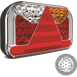 Linker LED achterlicht met kentekenverl. 12/36V 7 pins