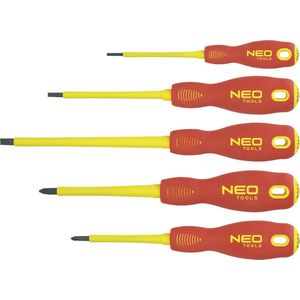 Neo Tools - 5 tlg. Elektriker Schraubendreher-Set CrMo 25 Jahre Garantie
