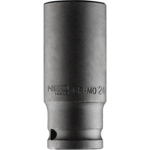 Neo Tools Krachtdop 24mm 1/2 Aansluiting Lang CrMo Staal 83mm Hoog DIN 3129 TUV M+T