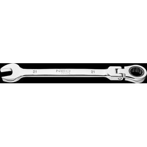 NEO professionele ring steeksleutel met scharnier 21 mm ratel ringsleutel vorksleutel